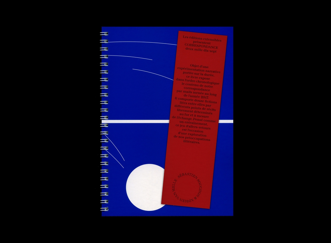 CORRESPONDANCE, deux mille dix sept, couverture
